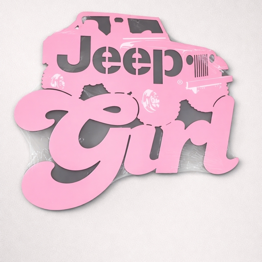 Jeep Girl Pink Metal Wall Sign | Jeep Décor | Brand New